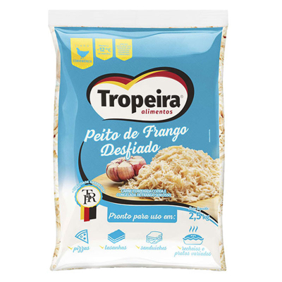 FRANGO DESFIADO PACOTE 2,5KG TROPEIRA