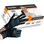 LUVA NITRÍLICA PRETA C/100 UN.  TAM.  M/G